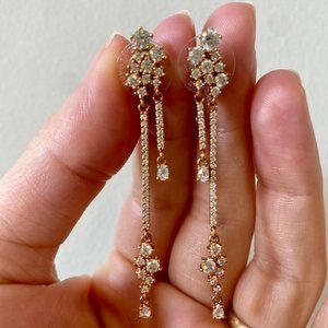 Rose Gold Crystal Cluster Earrings